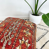 Rusty Red and Cream Moroccan Floor Cushion