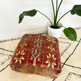 Rusty Red and Cream Moroccan Floor Cushion