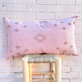 Pink With White and Mauve Lounger Cactus Silk Cushion