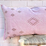 Pink With White and Mauve Lounger Cactus Silk Cushion