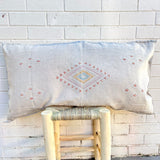 Grey With Rust and Blue Lounger Cactus Silk Cushion