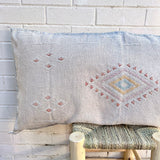 Grey With Rust and Blue Lounger Cactus Silk Cushion
