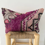 Violet and Charcoal Vintage Berber Pillow