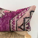 Violet and Charcoal Vintage Berber Pillow