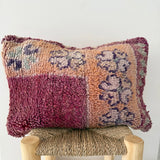 Purple and Peach Vintage Berber Pillow