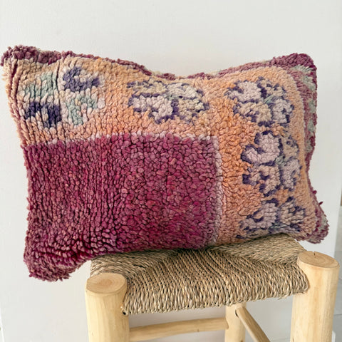 Purple and Peach Vintage Berber Pillow