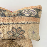 Sand and Faded Apricot Vintage Berber Pillow
