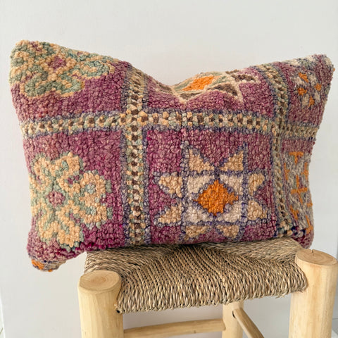 Purple and Beige Vintage Berber Pillow
