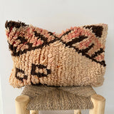 Cream and chocolate Vintage Berber Pillow