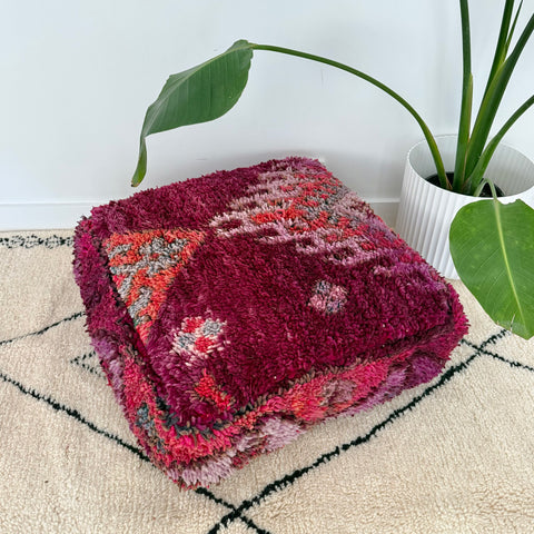 Dark Fuchsia and Pink Moroccan Floor Cushion