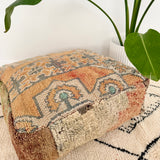 Apricot and Grey Moroccan Floor Cushion