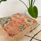 Faded Salmon and Sand Moroccan Floor Cushion
