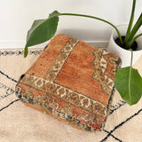 Burnt Orange and Tan Moroccan Floor Cushion