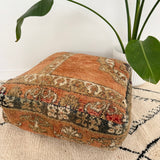 Burnt Orange and Tan Moroccan Floor Cushion