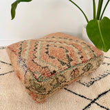 Salmon and Charcoal Moroccan Floor Cushion