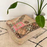 Cream and Aqua Moroccan Floor Cushion