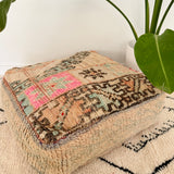Cream and Aqua Moroccan Floor Cushion
