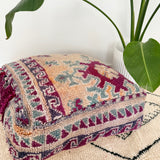 Fuchsia and Cream Moroccan Floor Cushion