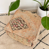 Light Apricot and Aqua Moroccan Floor Cushion