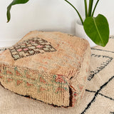 Light Apricot and Aqua Moroccan Floor Cushion