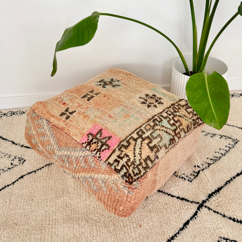 Pastels and Apricot Moroccan Floor Cushion