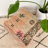 Pastels and Apricot Moroccan Floor Cushion