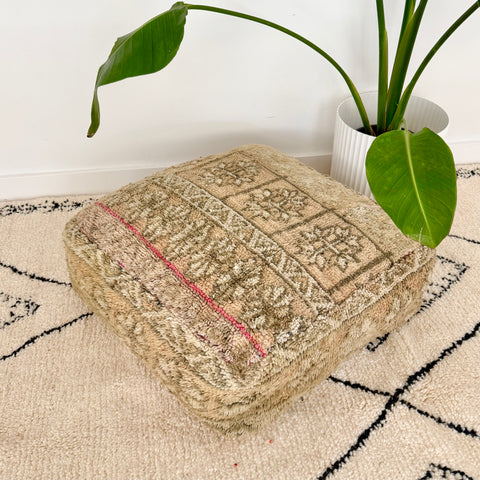 Dusty Grey and Beige Moroccan Floor Cushion
