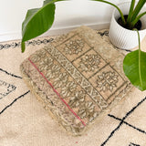 Dusty Grey and Beige Moroccan Floor Cushion