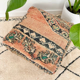 Apricot and Charcoal Moroccan Floor Cushion