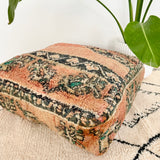 Apricot and Charcoal Moroccan Floor Cushion