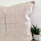 Faded Pink With White Cactus Silk Cushion