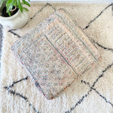 Very Faded Apricot and Green Moroccan Floor Cushion