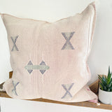 Faded Pink with Blue Cactus Silk Cushion