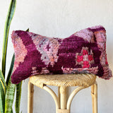 Vintage Berber Pillow - Purple Flower