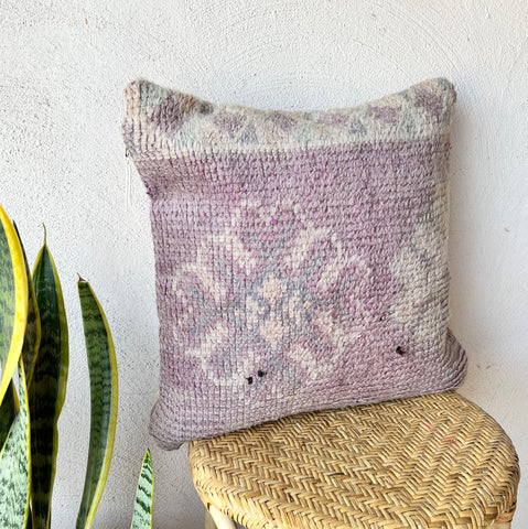Vintage Berber Pillow - Lilac Flower